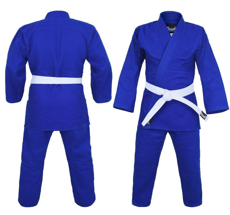 Morgan Dragon Blue 1.5 (550gsm) Judo Weave Uniform