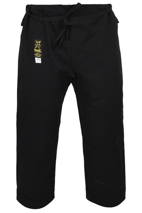 Morgan Yamasaki Gold Deluxe Brushed Canvas Karate Uniform (Black) - 14oz