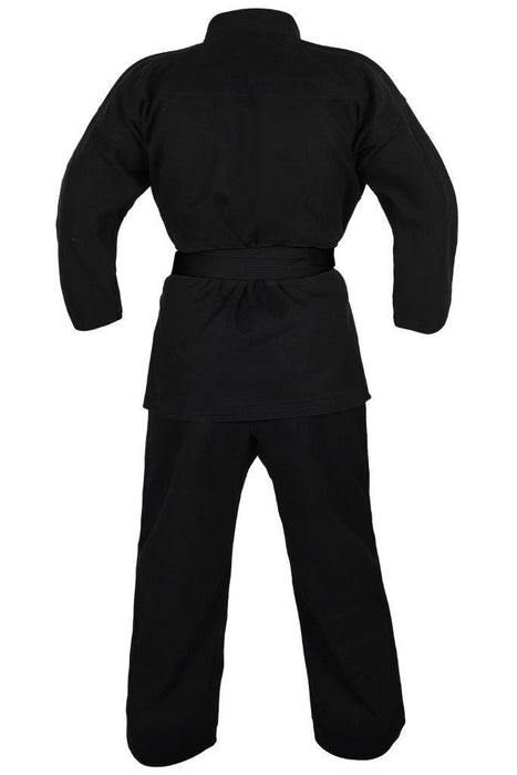 Morgan Yamasaki Gold Deluxe Brushed Canvas Karate Uniform (Black) - 14oz