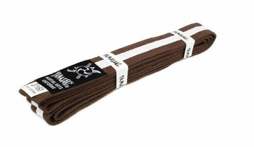 Morgan Yamasaki Coloured martial arts belts (with white stripe)