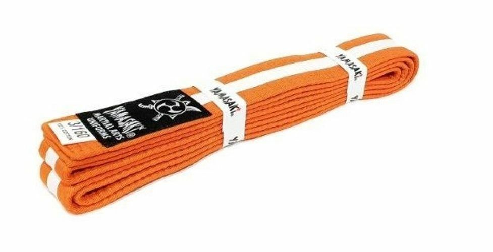 Morgan Yamasaki Coloured martial arts belts (with white stripe)