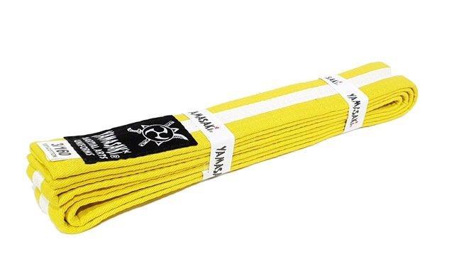 Morgan Yamasaki Coloured martial arts belts (with white stripe)