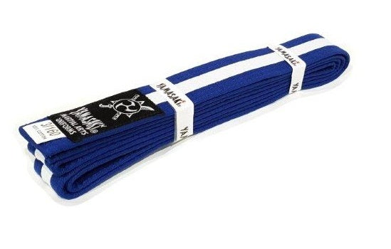 Morgan Yamasaki Coloured martial arts belts (with white stripe)
