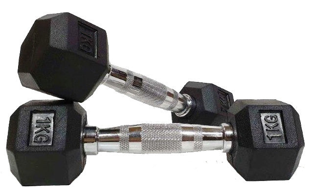 Morgan Rubber Hex Pack 110kg (1-10kg) + Vertical Stand
