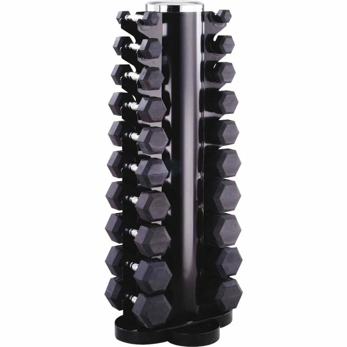 Morgan Rubber Hex Pack 110kg (1-10kg) + Vertical Stand