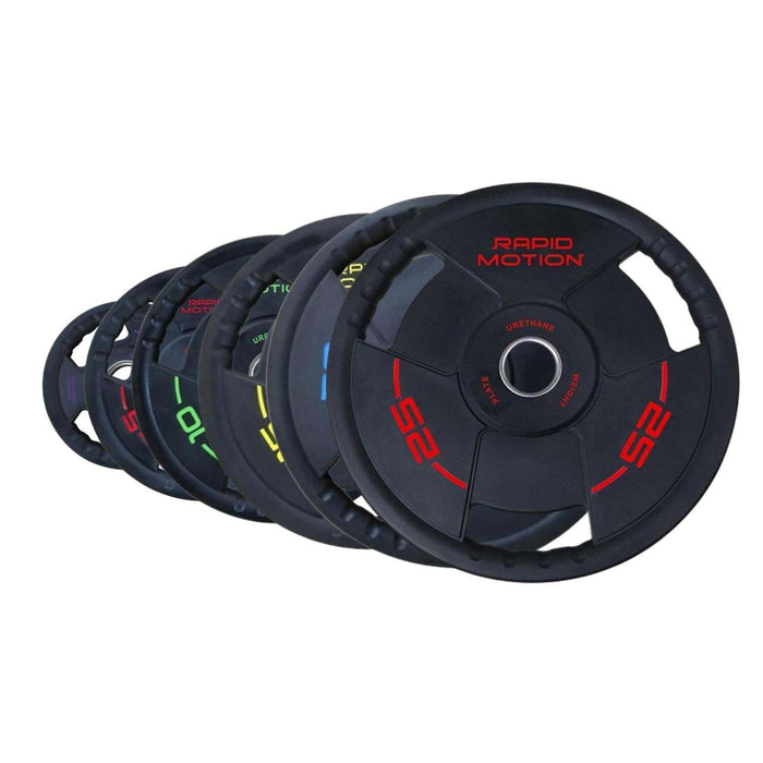Morgan Rapid Motion Tri-Grip PU Olympic Plates (Pair) 1.25kg - 25kg