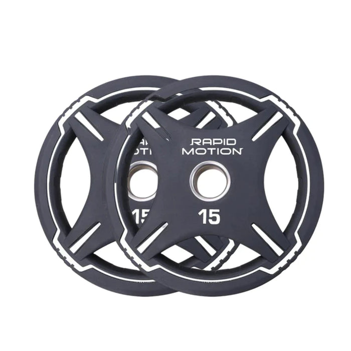 Morgan Rapid Motion Quad-Grip PU Olympic Plates 1.25kg - 25kg (Pair)