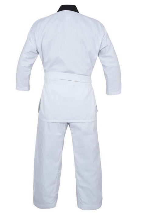 Morgan Ribbed Taekwondo Uniform - Black V Neck 8oz